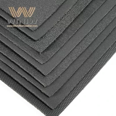 Black Microfiber Artificial Leather Material Safety Footwear Making Leather