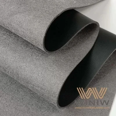 Synthetisch leerstijlvol materiaal van hoge kwaliteit Synthetisch leerstoffen Grijs Lederen Stoffe Fabric Gebruik in schoenen